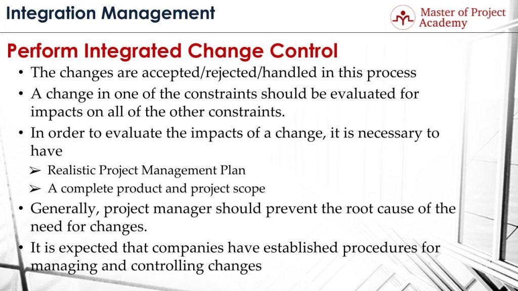 Perform Integrated Change Control