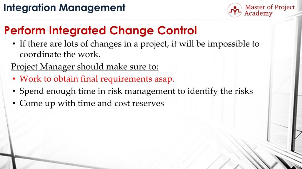 Perform Integrated Change Control