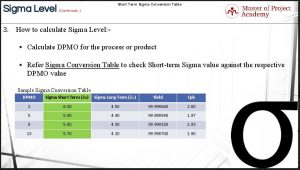 Sigma Level : The Most Important Statistical Term in Six Sigma