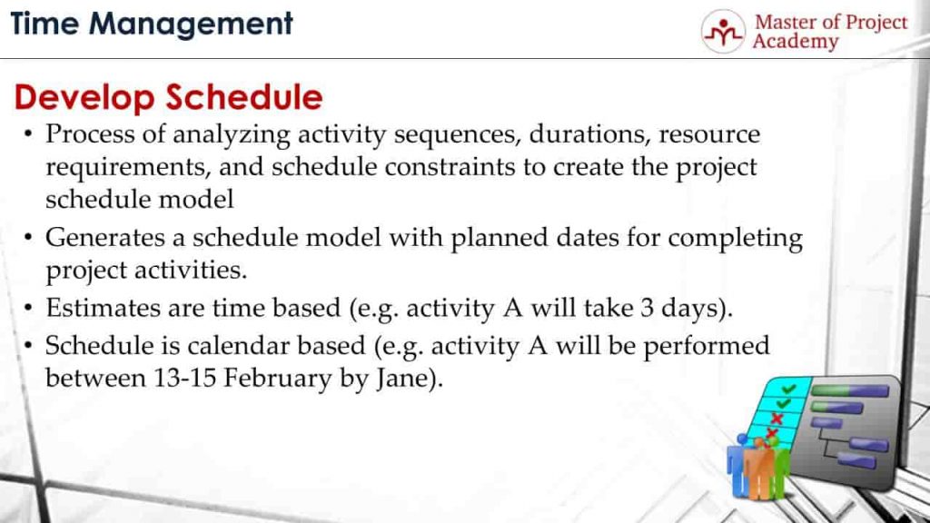 develop schedule