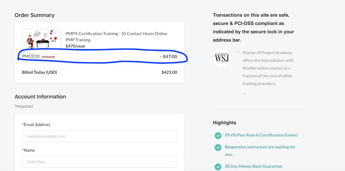 2021 Master of Project Promo Codes Master of Project Academy
